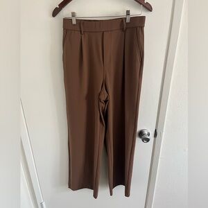 Halara Work Pants M Bison High Waisted Straight Leg Pockets